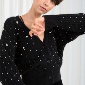 & Other Stories Pearl black cardigan